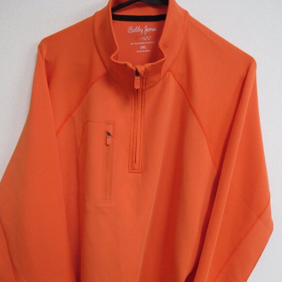 Bobby Jones X-H2O Orange Long Sleeve Fleece 1/4 Zip Pullover 2XL - Picture 1 of 5